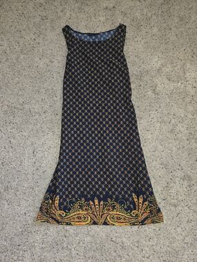 Tommy Hilfiger Navy Dress with Yellow & Orange Paisley Border